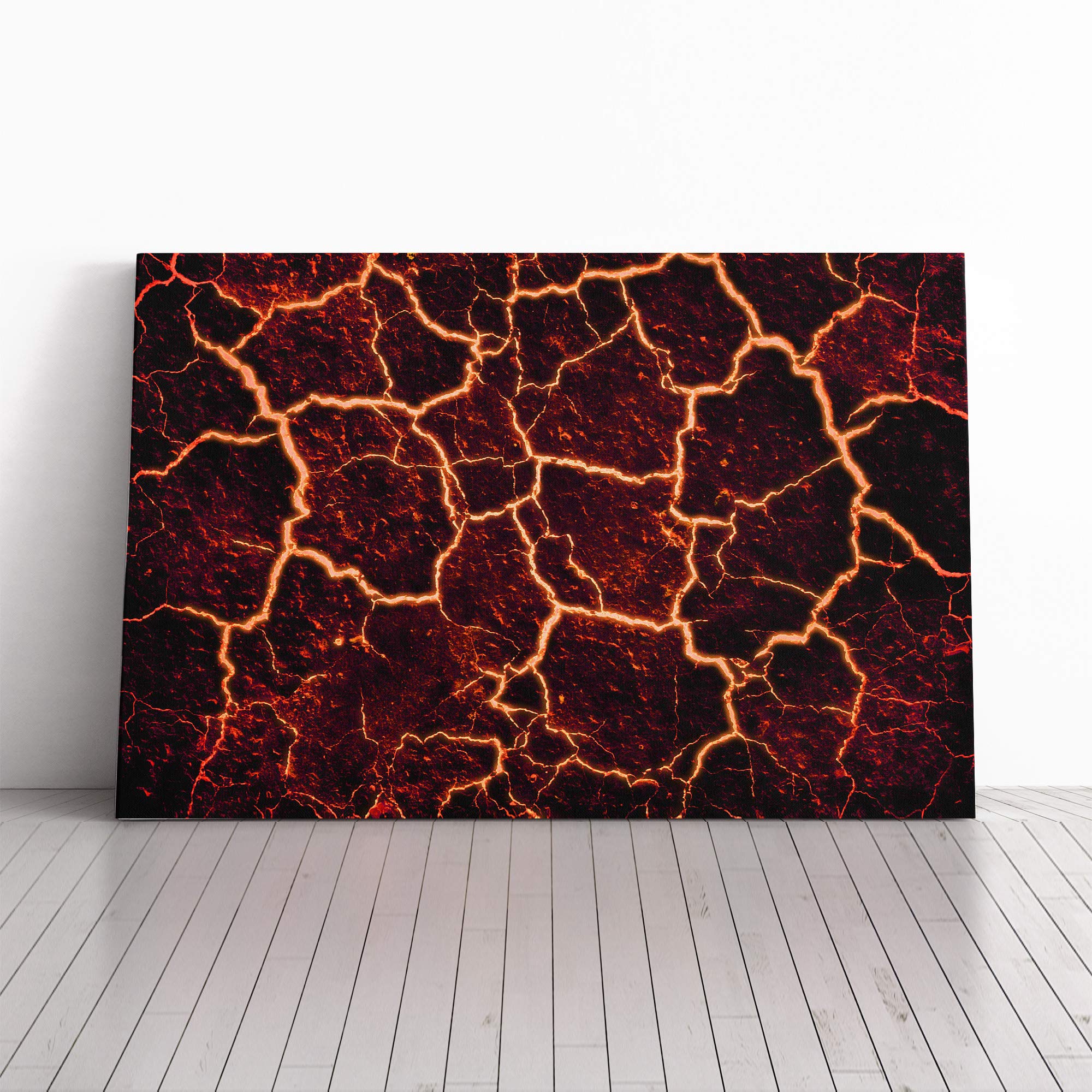 Lava Volcano Canvas Print | Gallery Wrapped 30mm Frame Wall Art | 24x16 inches | Ready to Hang | Modern Picture | Living Room Bedroom Lounge Office