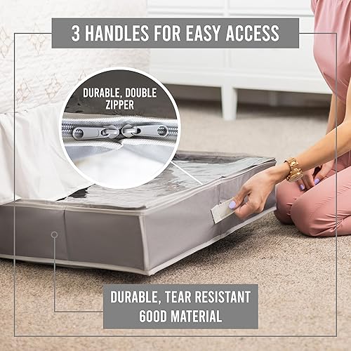 Miniatura 4 de Organizador de almacenamiento de zapatos para debajo de la cama juego de 2 material 600D resistente al desgarro organizador de zapatos debajo de la