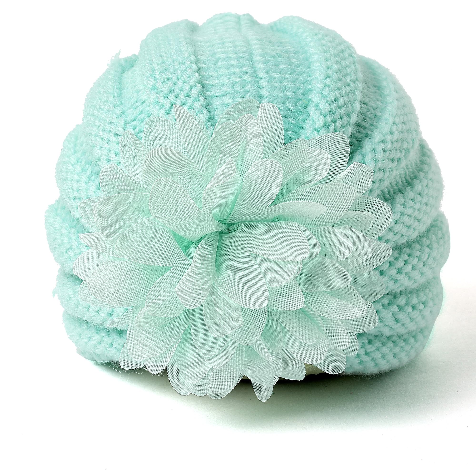 BabyMoon (Set of 2 Flower Baby Cap Photography Props Photoshoot Costumes Babyshower Gift (Rose Red & Ice Blue) 2