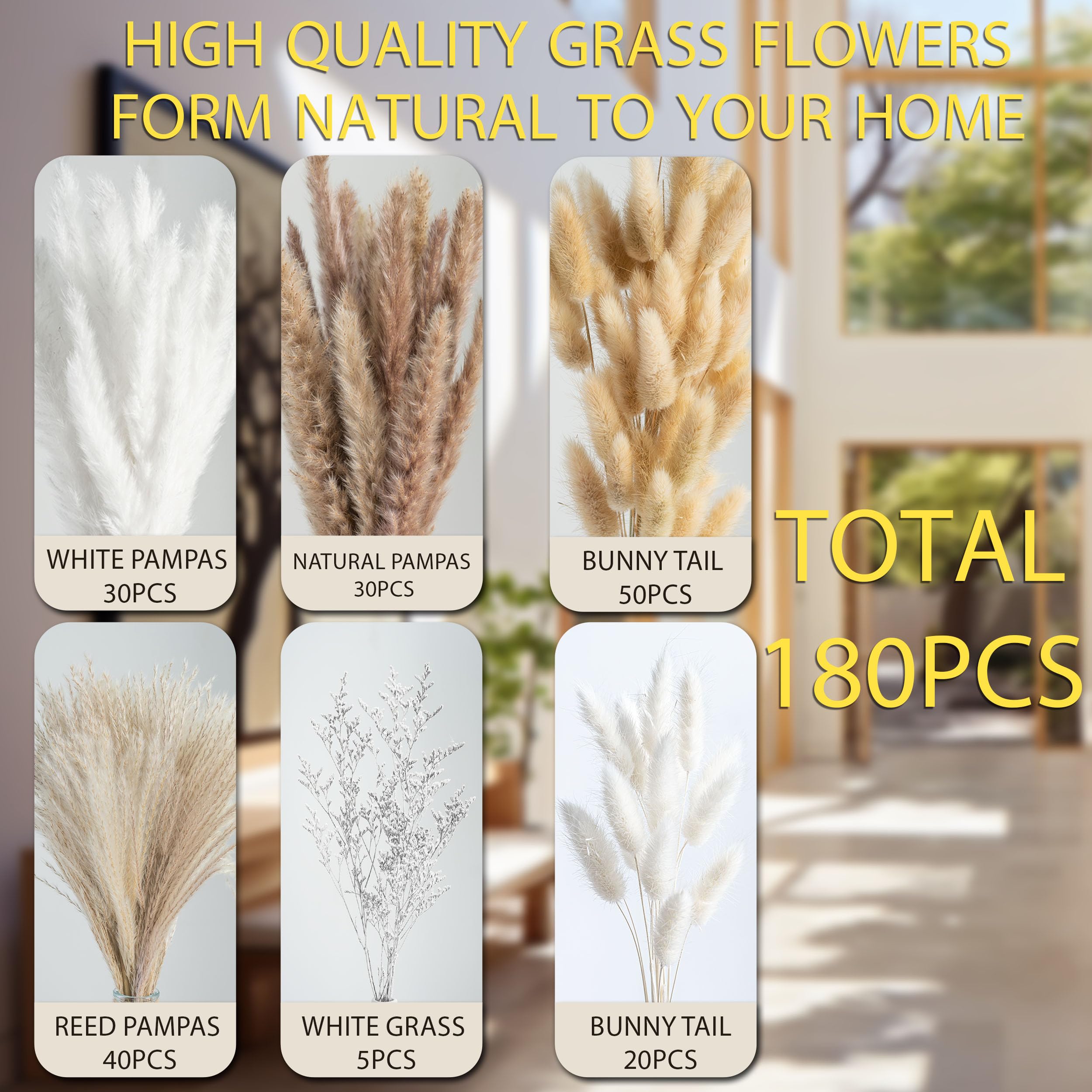 Erba della Pampa alta decorazione per la casa 10 pezzi Boho essiccato composizione floreale centrotavola decorazione da tavolo decorazione per matrimoni decorazione rustica