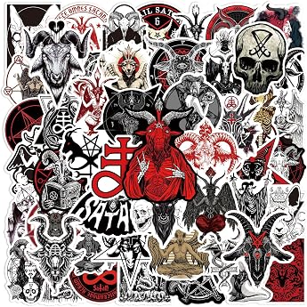 Pack of 50 Devil Satan Stickers for Water Bottles Laptops Luggage Cars Bikes Waterproof Vinyl Stickers