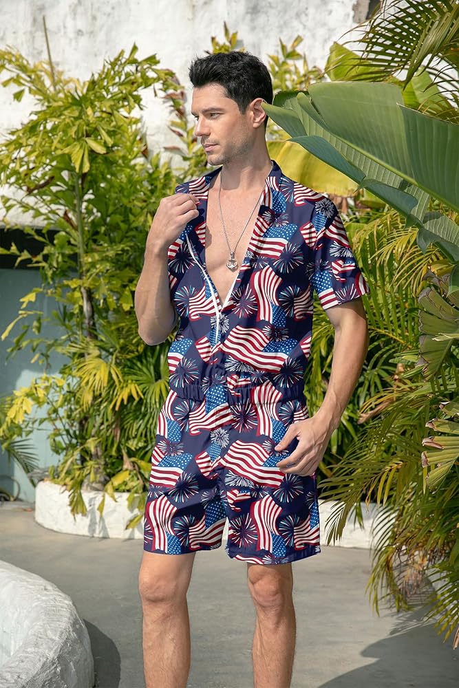 Amazon.com: uideazone Mens Jumpsuits 4th Of July One Piece