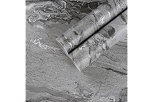 Peel and Stick Wallpaper, Dark Grey Marble, 17.7''x100'' Waterproof Adhesive Contact Paper