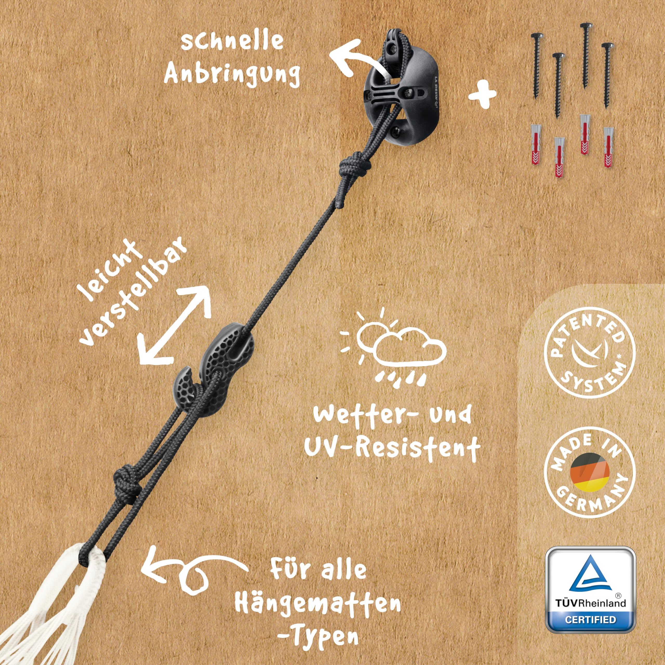 LA SIESTA® Modesta Amaca Cimple in Cotone Bio & Fissaggio a Parete & Platfondo – Amaca esterna interna con cinghia – Portatile amaca in Cotone, Tela di Amaca per Giardino Balcone Piscina – Flamingo