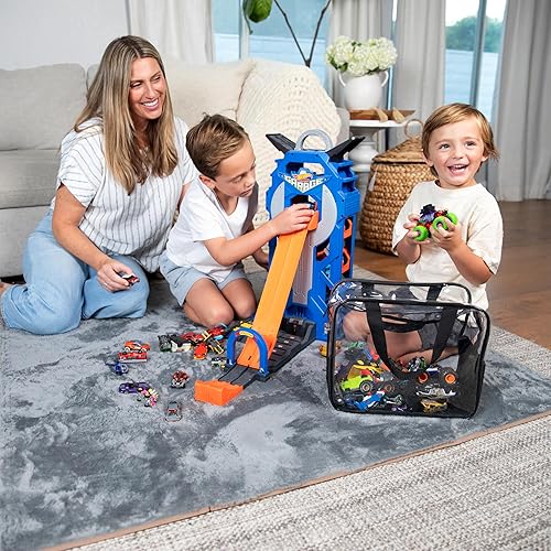 Miniatura 5 de Paquete de 4 bolsas transparentes de almacenamiento de juguetes extra grandes con cremallera de 12 x 10 x 7 pulgadas con asa, organizador de