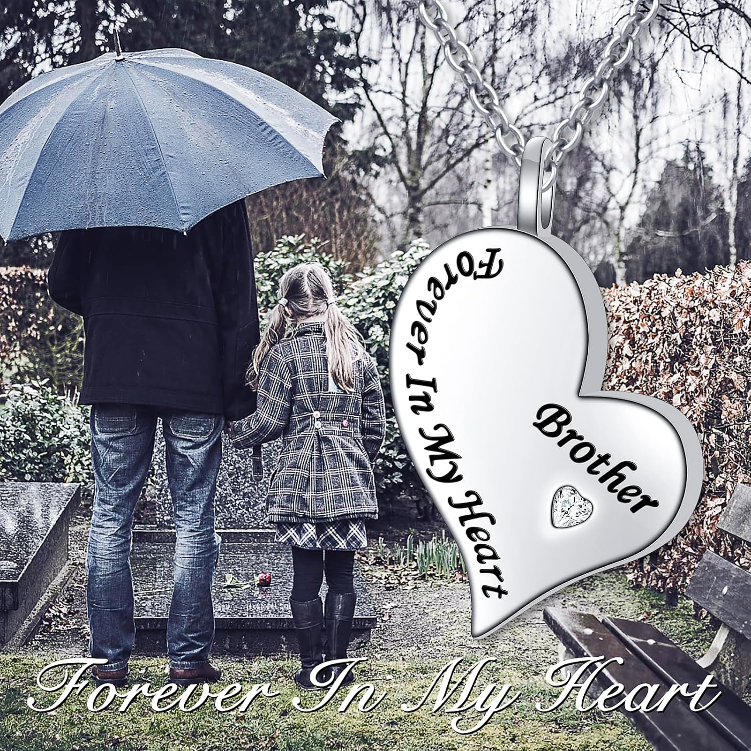 Ladytree Cremation Urn Necklace for Ashes 925 Sterling Silver Forever in My Heart Keepsake Memorial Pendant Waterproof Urn Jewelry for Women Men - Image 6