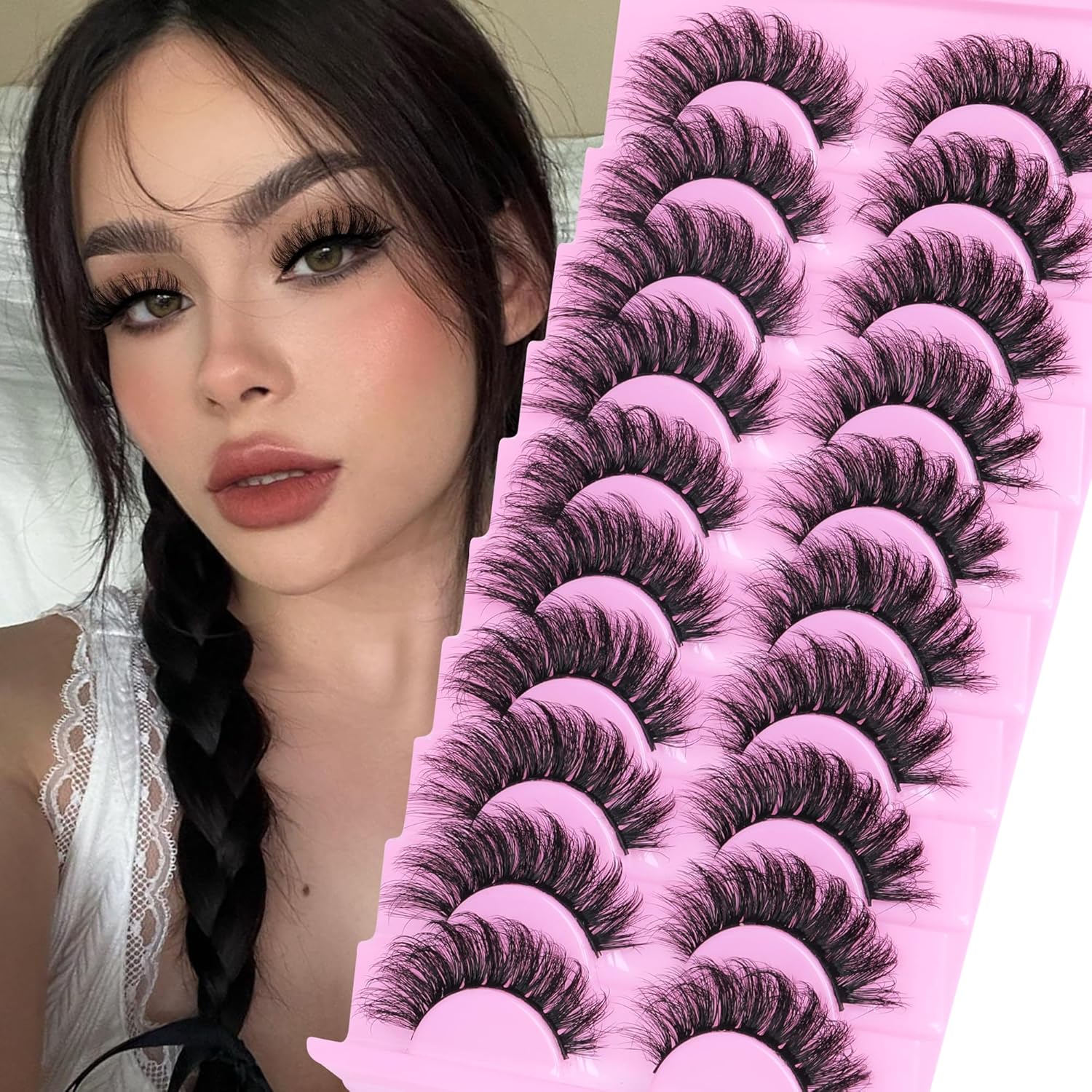 Wispy False Eyelashes Fluffy Mink Lashes Natural Look Cat