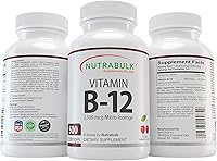 Vista 1 de NutraBulk Vitamina B-12 Cápsulas de 2500 mcg Micro-Pastilla Apoya el bienestar cognitivo y general, ayuda a ayudar al cerebro, la potencia