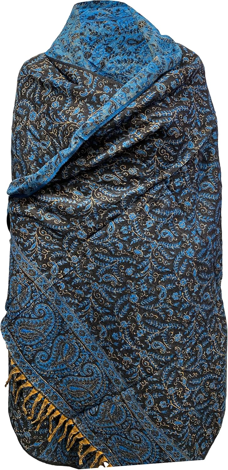 LUXURY YAK WOOL SHAWL FLORAL PAISLEY PREMIUM QUALITY MAROON BLUE BLACK COLOUR FASHION SCARF OVERSIZE Shawl YOGA Blanket stole unisex Travel Wrap Meditation Soft gift for her