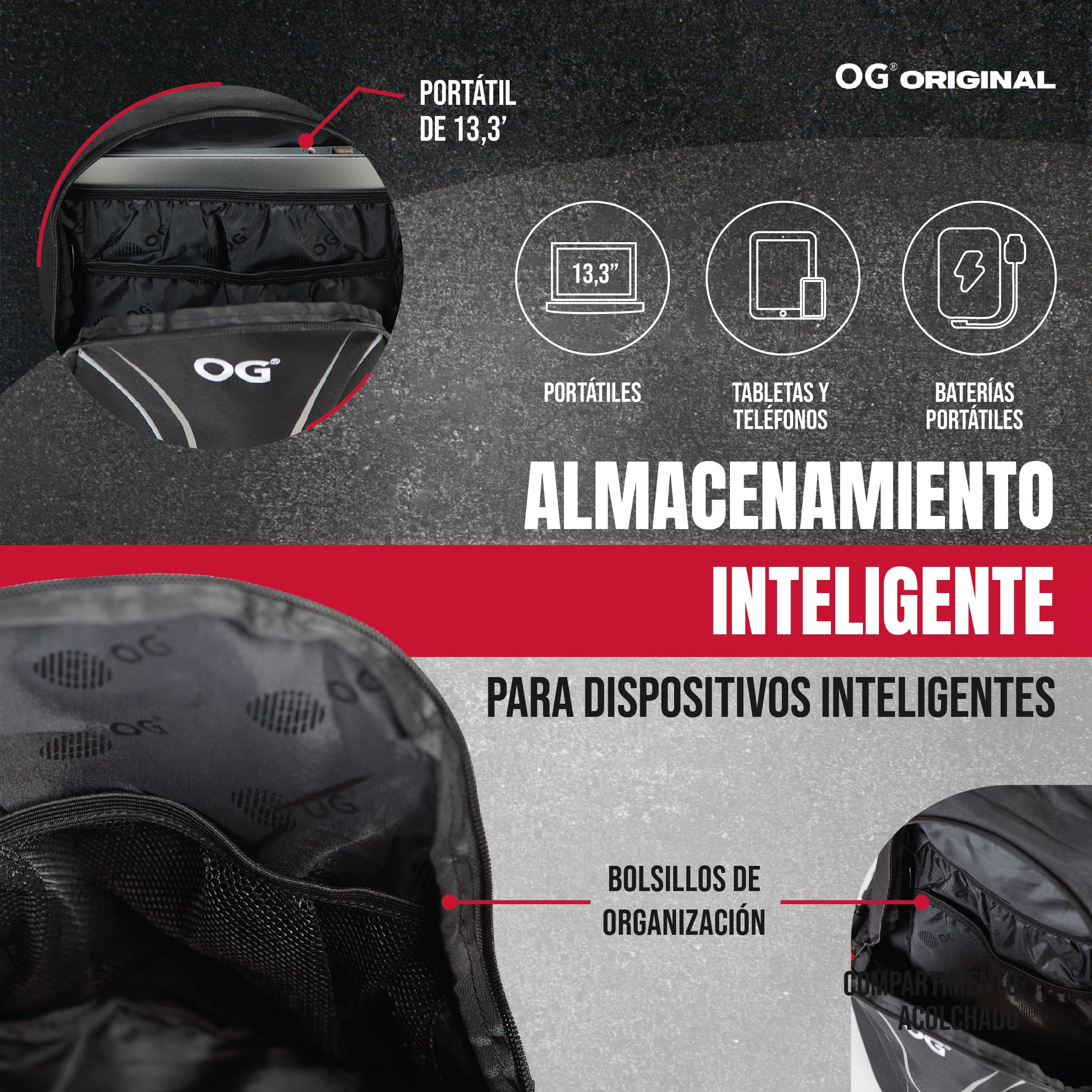 OG Online&Go Mochila Moto Negra Ligera 20L-30L, Bolsa Portacascos, Correa Casco Moto, Mochila Ciclismo, Antirrobo, Impermeable, Portátil, Reflectante