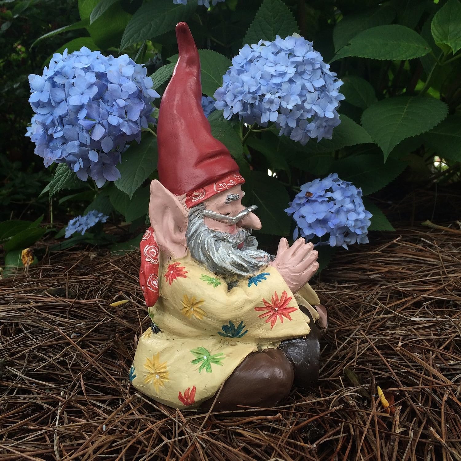 homestyles 1970's Zen Hippie Dude Jerry G Sitting Meditating Yoga Gnome Home and Garden Statue Figurine