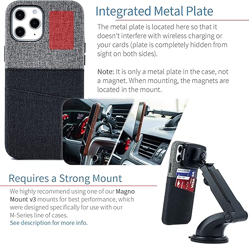 Miniatura 3 de Dockem Funda tipo cartera para iPhone 12 Pro Max Placa metálica integrada para montaje magnético y 2 tarjeteros de crédito 6.7" Luxe M2, cuero