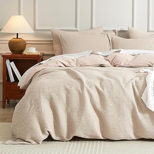 Vista 10 de SE SOFTEXLY Funda de Edredón de Muselina Tamaño King, Juego de Funda de Edredón de Algodón 100% Lavado, Funda de Edredón Ultra Suave Tipo Lino, 3