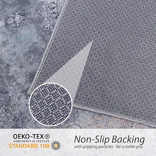 Miniatura 4 de RugOver Alfombra lavable a máquina, apta para mascotas y resistente para interiores, cocina, baño, sala de estar (AshChampán, 3 x 5 pies)