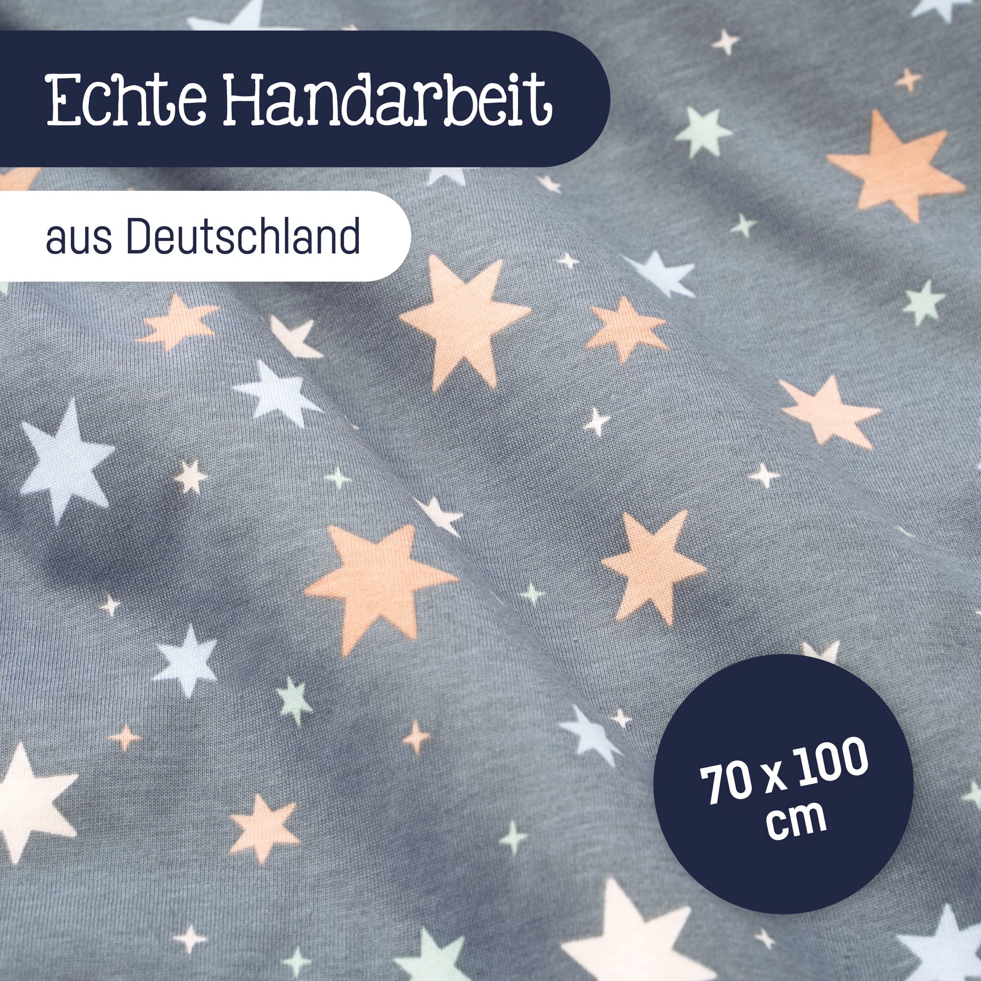 Julius Zöllner Winterdecke aus Baumwoll-Jersey und kuscheligem Teddy-Stoff | Gr. 70x100 cm | Made in Germany | OEKO-TEX® STANDARD 100 | Shiny Stars