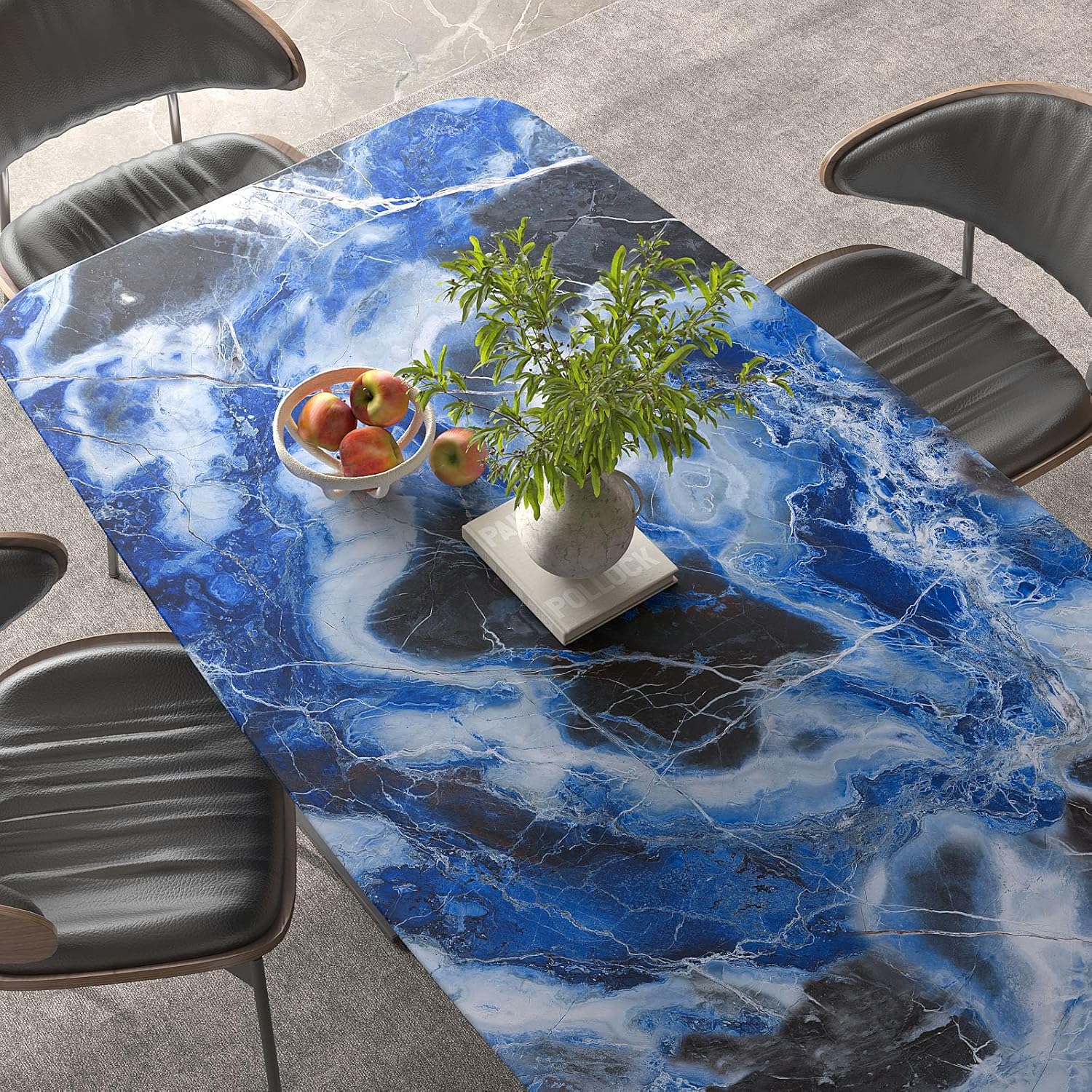 VaryPaper 15.7''x78.7'' Abstract Royal Blue Marble Contact Paper Waterproof Marble Wallpaper Peel and Stick Countertops Table Vinyl Wrap Self Adhesive Removable Wall Paper for Kitchen Bedroom Bathroom