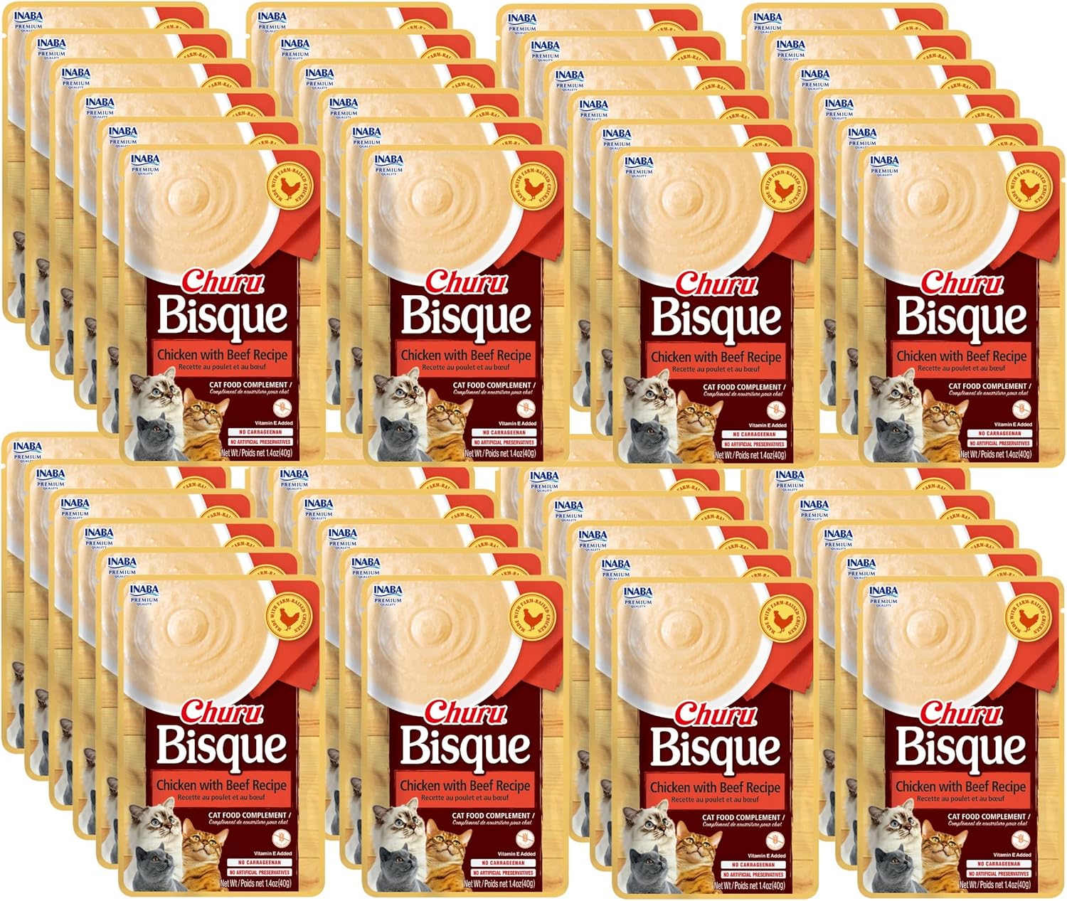 INABA Churu Bisque Lickable Treats for Cats, Creamy Purée