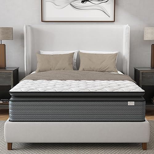 14'' Isabella Hybrid Pillow Top Queen Mattress, Medium Firm Support,