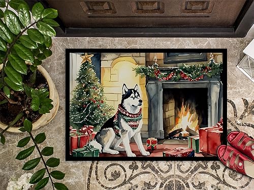 Miniatura 3 de Caroline's Treasures DAC2753JMAT Siberian Husky Cozy Christmas Doormat Front Door Mat Indoor Outdoor Rugs for Entryway, Non Slip Washable Low Pile,
