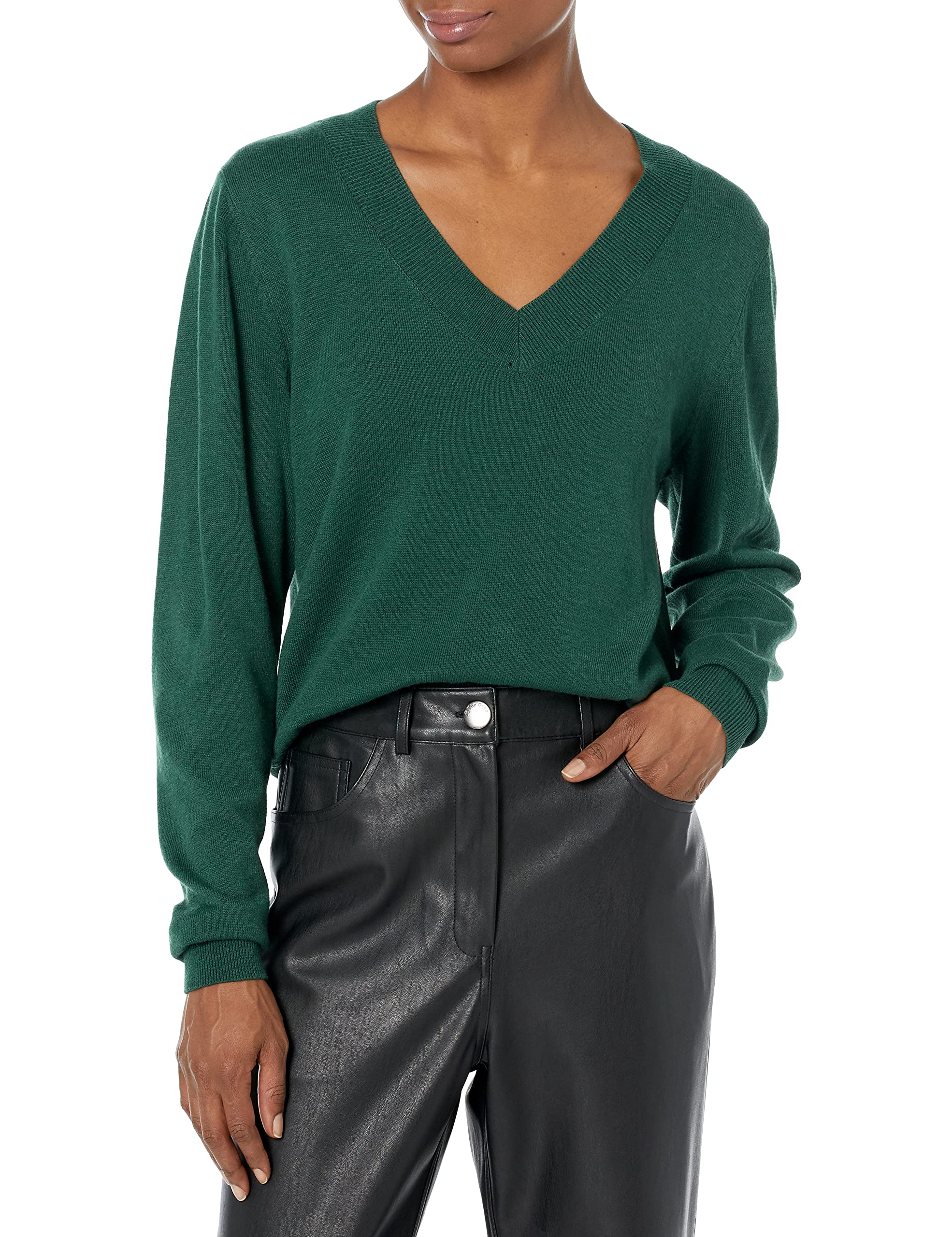 The Drop Jersey para Mujer, Edwin Básico con Cuello en Pico