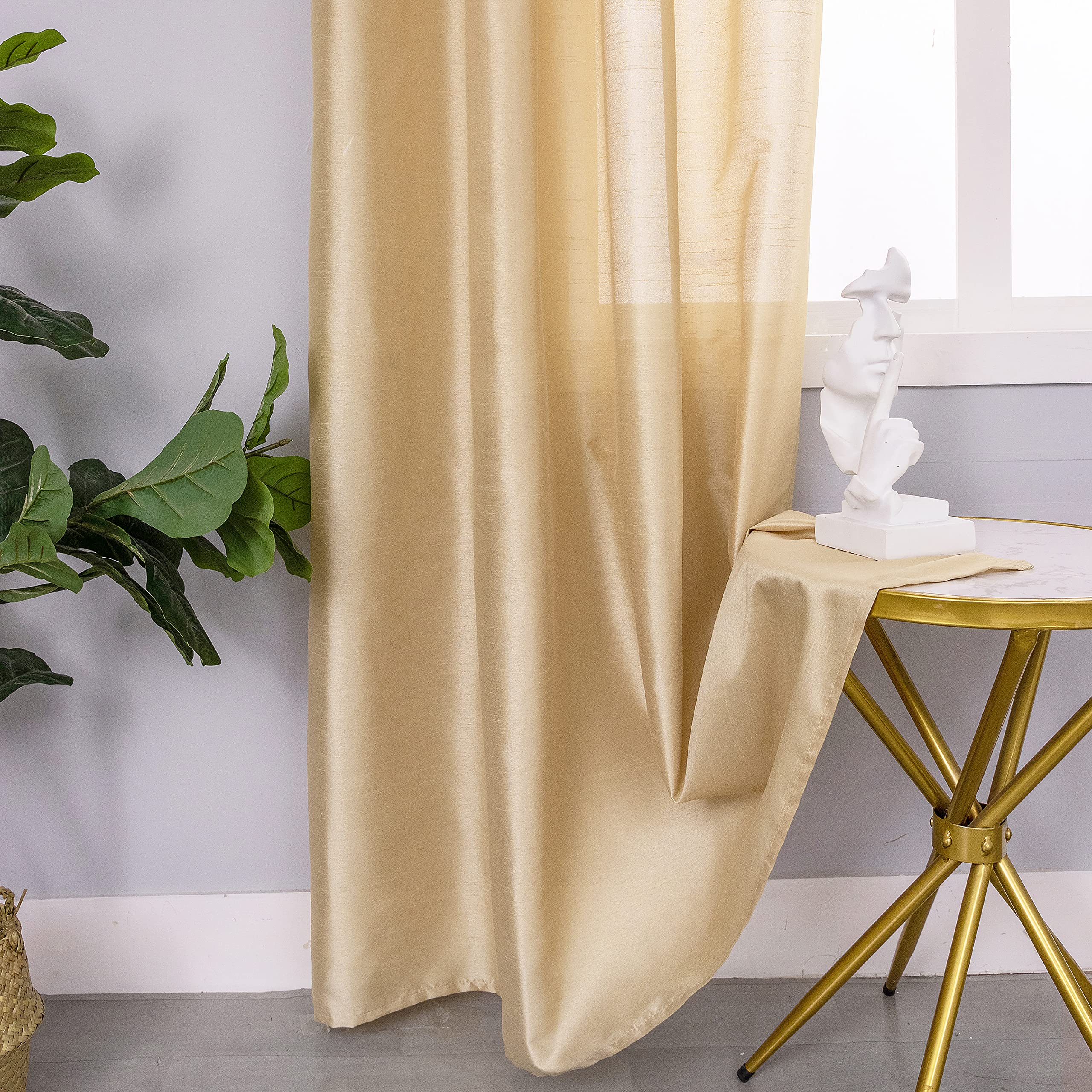 Tende In Finta Seta - Coppia 2 Pannelli Filtranti Per Interni, Bianco 70x235cm - Foto 2