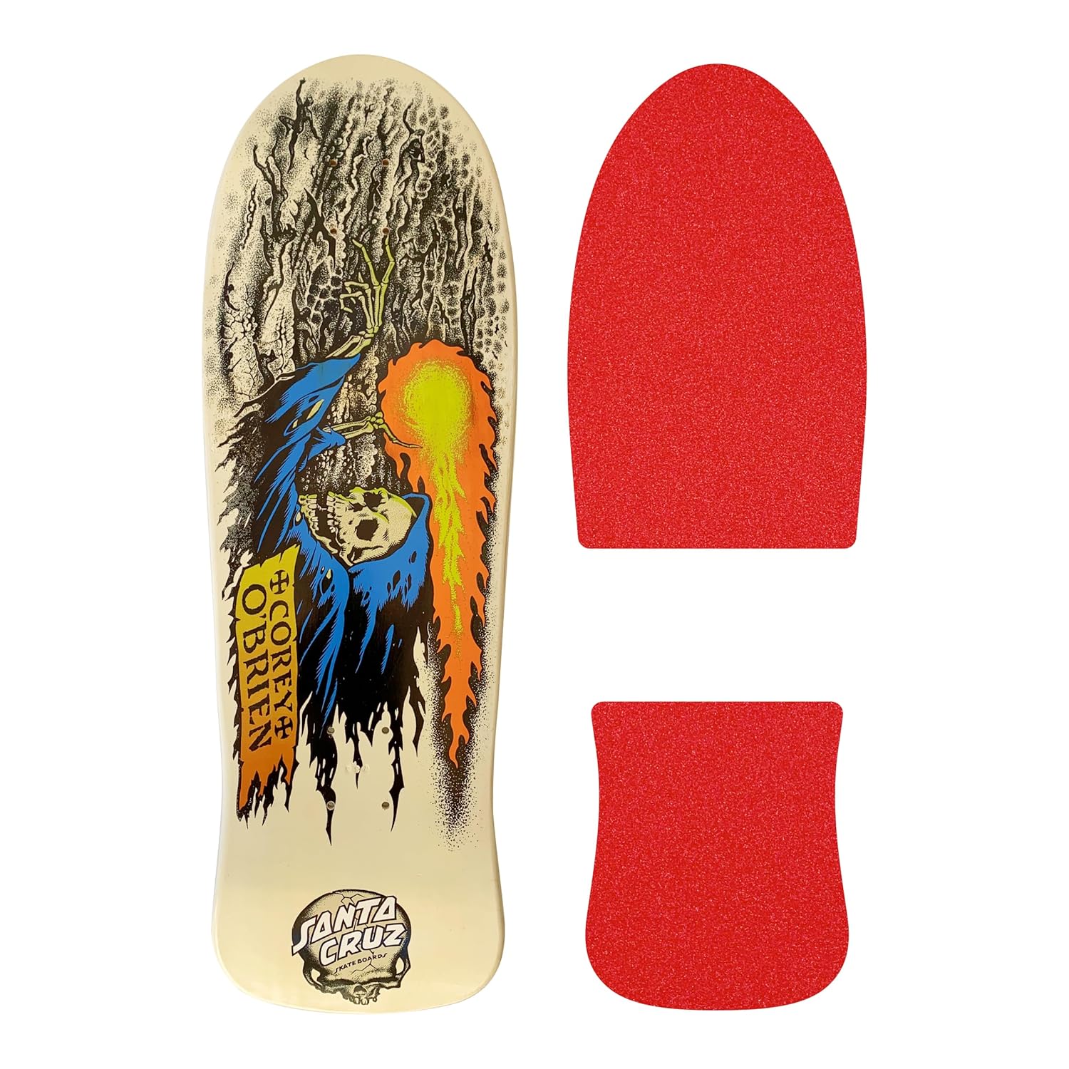 Die-Cut Style Skateboard Grip Tape for Santa Cruz Corey O'Brien Reaper Reissue (Clear)