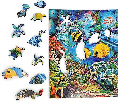 Miniatura 2 de FoxSmartBox - Rompecabezas de madera para adultos, piezas de forma única, fabricado en los Estados Unidos por FoxSmartBox - 165 piezas - Sea World