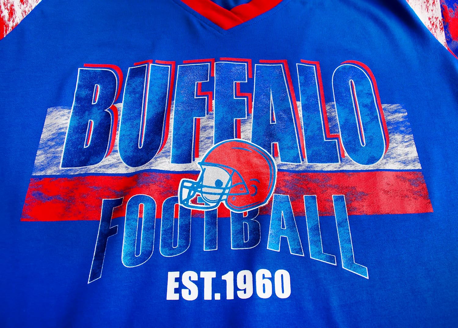 Womens Football Fans V Neck City Raglan T-Shirts - Image 6