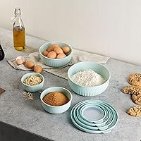 Vista 2 de Recipientes de almacenamiento de alimentos, cuencos de plástico con tapas, cuencos para mezclar, recipientes de preparación de alimentos, recipiente