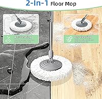 Vista 5 de Juego de trapeador giratorio y cubo de generación 2026 mejorado con 4 ruedas giratorias para un fácil rodamiento, separa el agua limpia y sucia