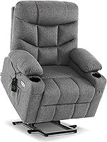 MCombo Power Lift Recliner Chair with Extended Footrest for Seniors - Dark Gray Medium, Easy Stand-Up Assist