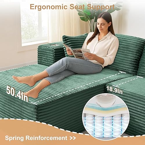 Miniatura 5 de Cloud - Sofá modular modular de 105 pulgadas, moderno en forma de L con diván, cómodo sofá modular en forma de nube con soporte para tazas, sofás