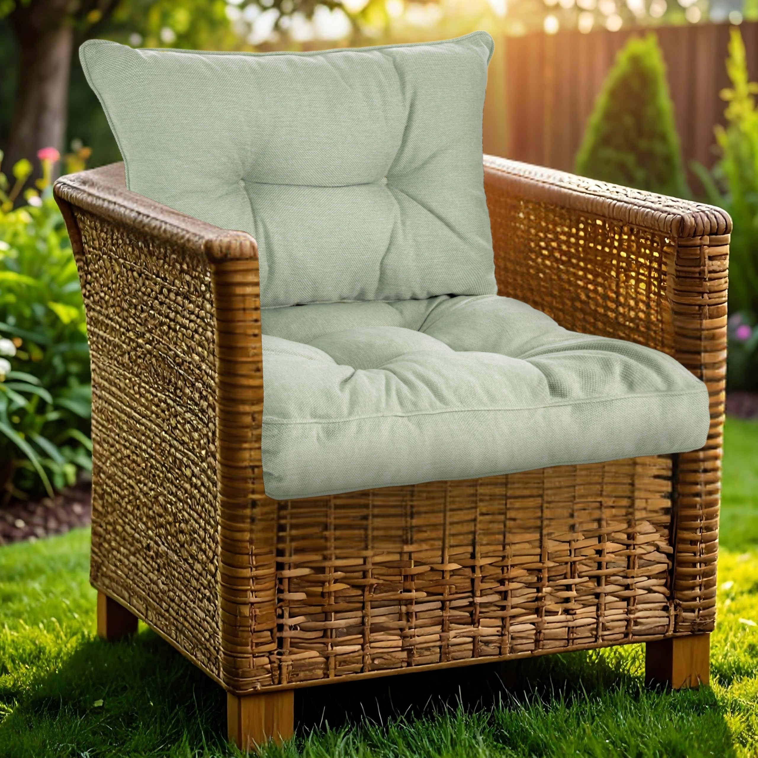 Coussins d'extérieur pour meubles de jardin - Coussins d'assise imperméables - 70 x 70 cm et coussins de dossier 70 x 40 cm - Pour chaises de jardin - Rembourrage haut - Rembourrage Pro+