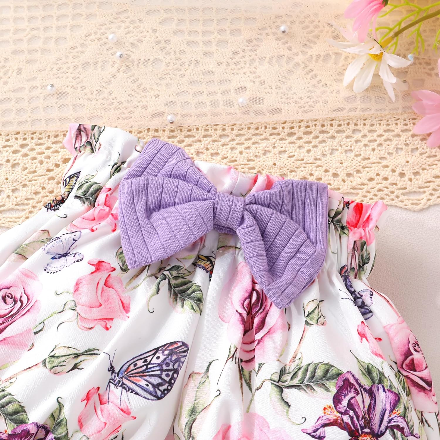 YOUNGER TREE Newborn Infant Baby Girl Clothes Romper Shorts Set Floral Summer Outfits Cute Baby Girl Clothing - Image 5