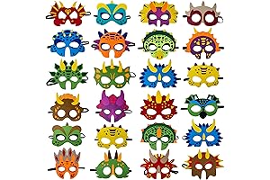 TEEHOME Dinosaur Masks for Kids (Pack of 24)