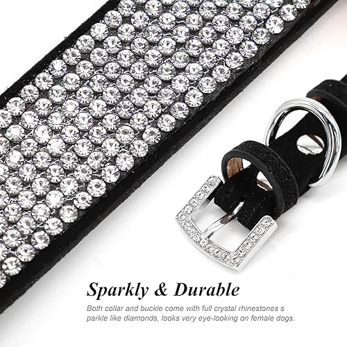 Miniatura 10 de Pet Artist Lindo collar de gamuza con diamantes de imitación para perros pequeños, gatos, collar de perro de flores suaves, collares brillantes para