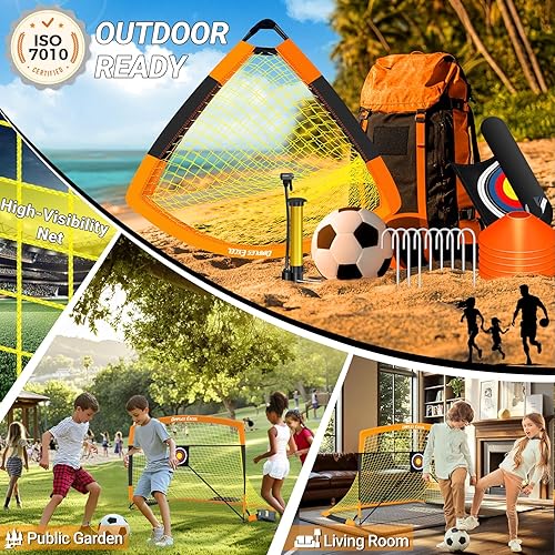 Miniatura 5 de Dimples Excel Red infantil para porterías de fútbol para patio trasero 7x5, 5x3.6, 4x3, 3x2.2 pies