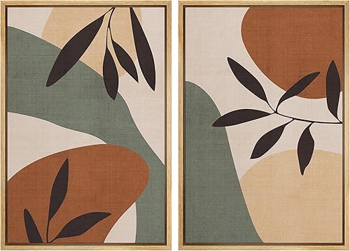 Miniatura 53 de IDEA4WALL Lienzo enmarcado para pared, juego de arte Bauhaus dorado de mediados de siglo, patrón de cuadrícula moderna, ilustraciones con formas