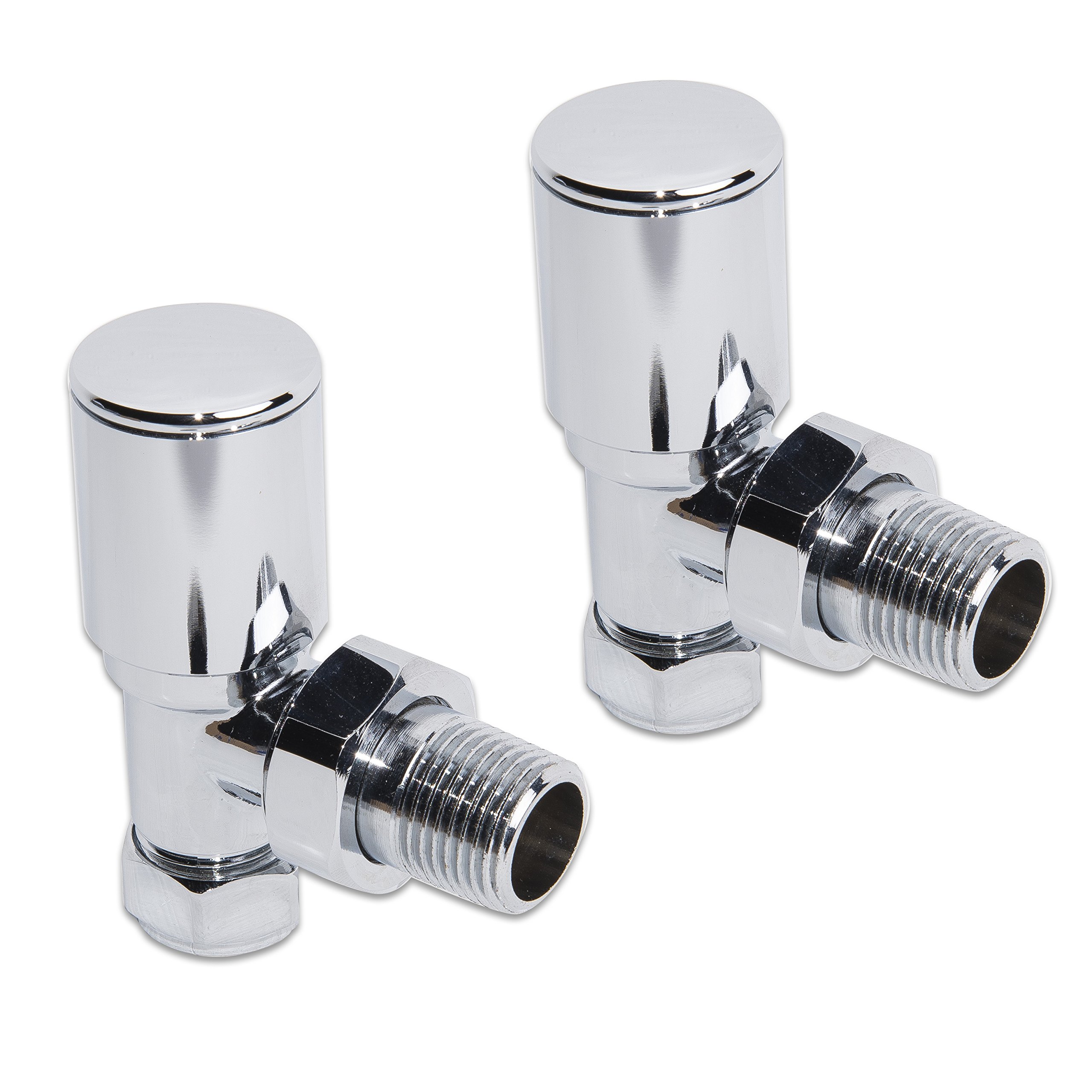 Warmehaus Chrome 15Mm Pair Of Designer Angled Radiator Valves