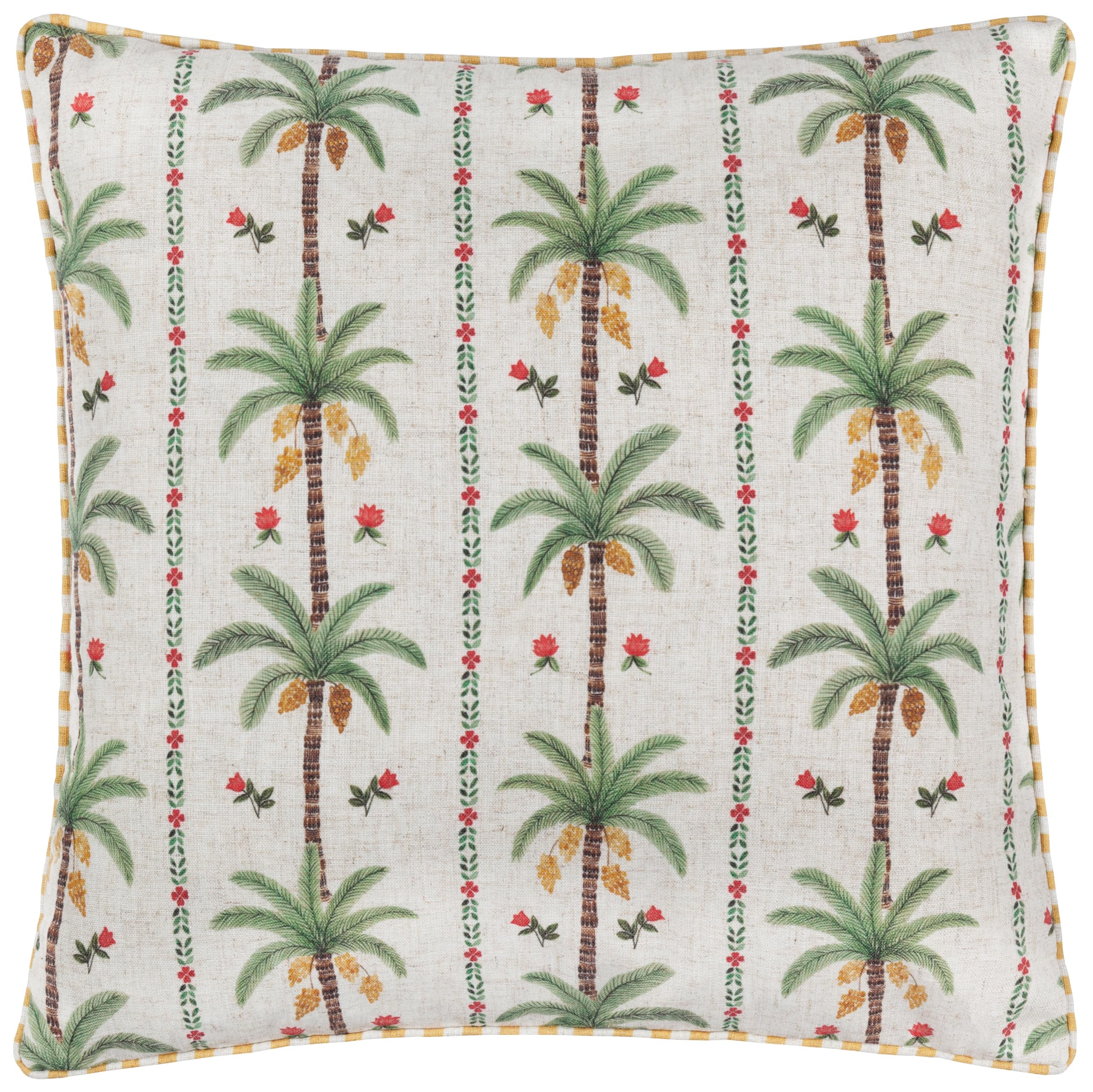 furn. Wylder Tropics Okara Palm Printed Polyester Filled Cushion - Multicolour - 45x45cm
