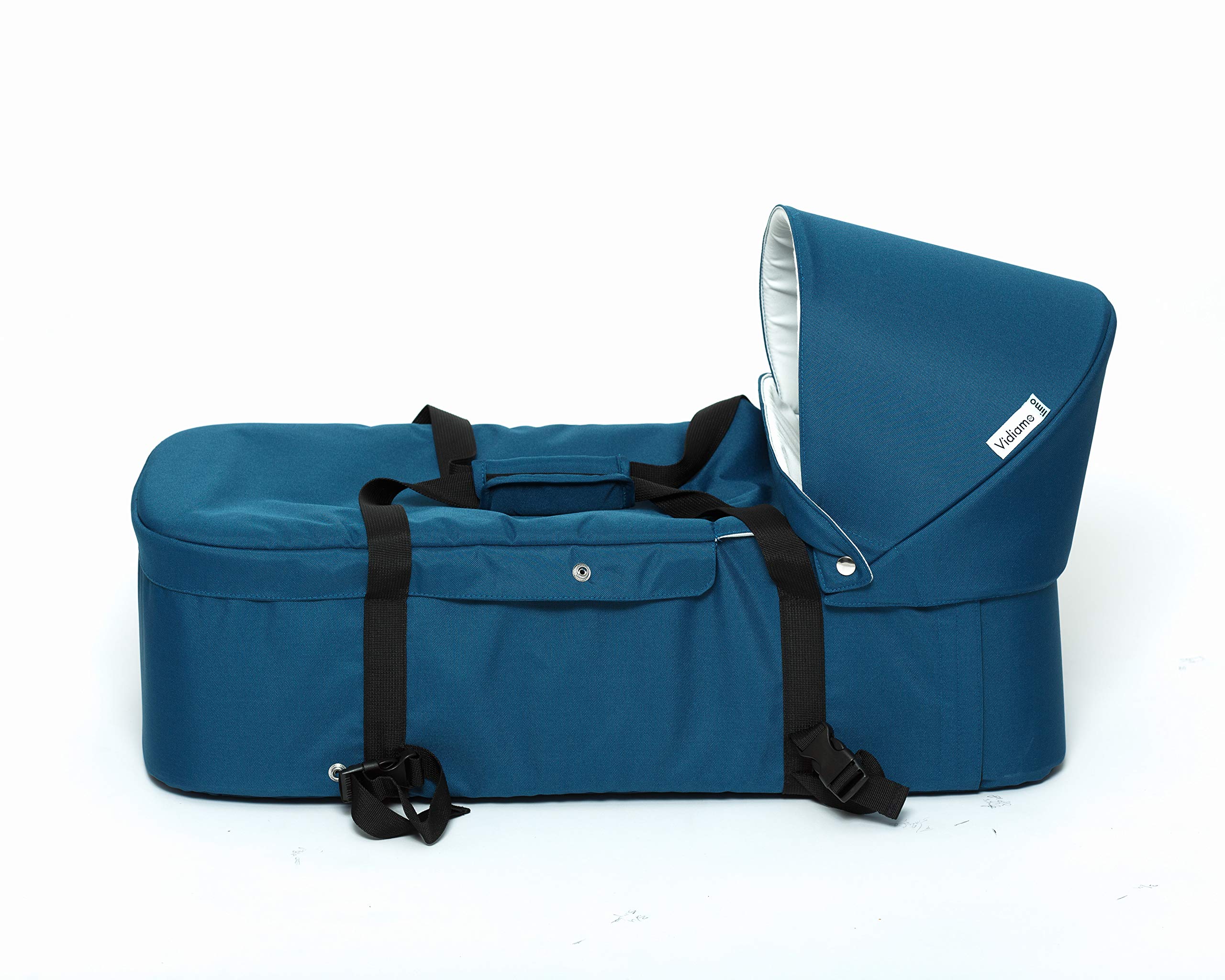 Couffin - Dès la Naissance à 6 mois ou 9 kg - Souple et Léger (2 kg) - 2 Anses - Matelas et Capote Amovibles - Jupe Zippée - Déhoussable - Nacelle Compatible Poussette Limo - Coloris Bleu