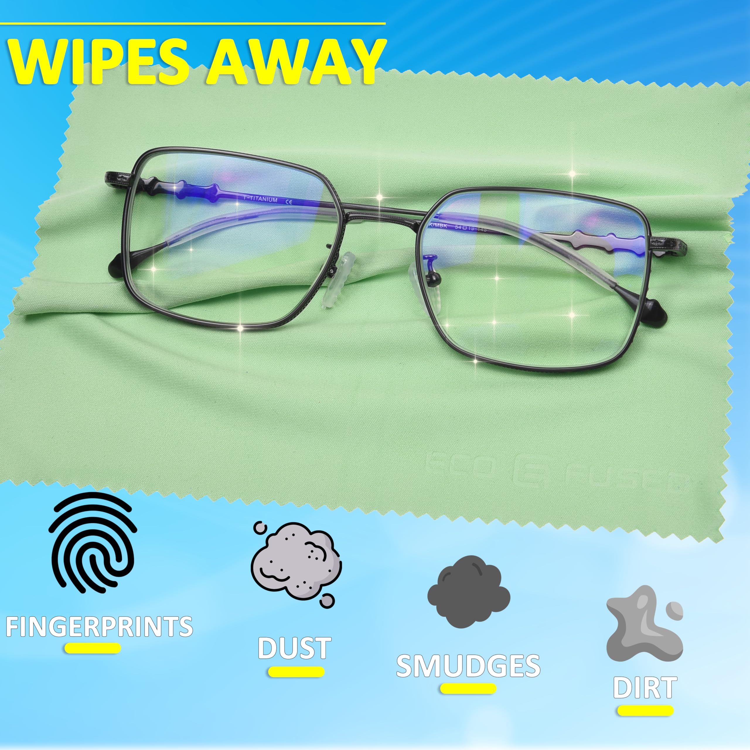 Lot De 6 Chiffons Microfibre - 3x 40x40cm Et 3x 15x18cm - Nettoyage Écrans Et Lunettes
