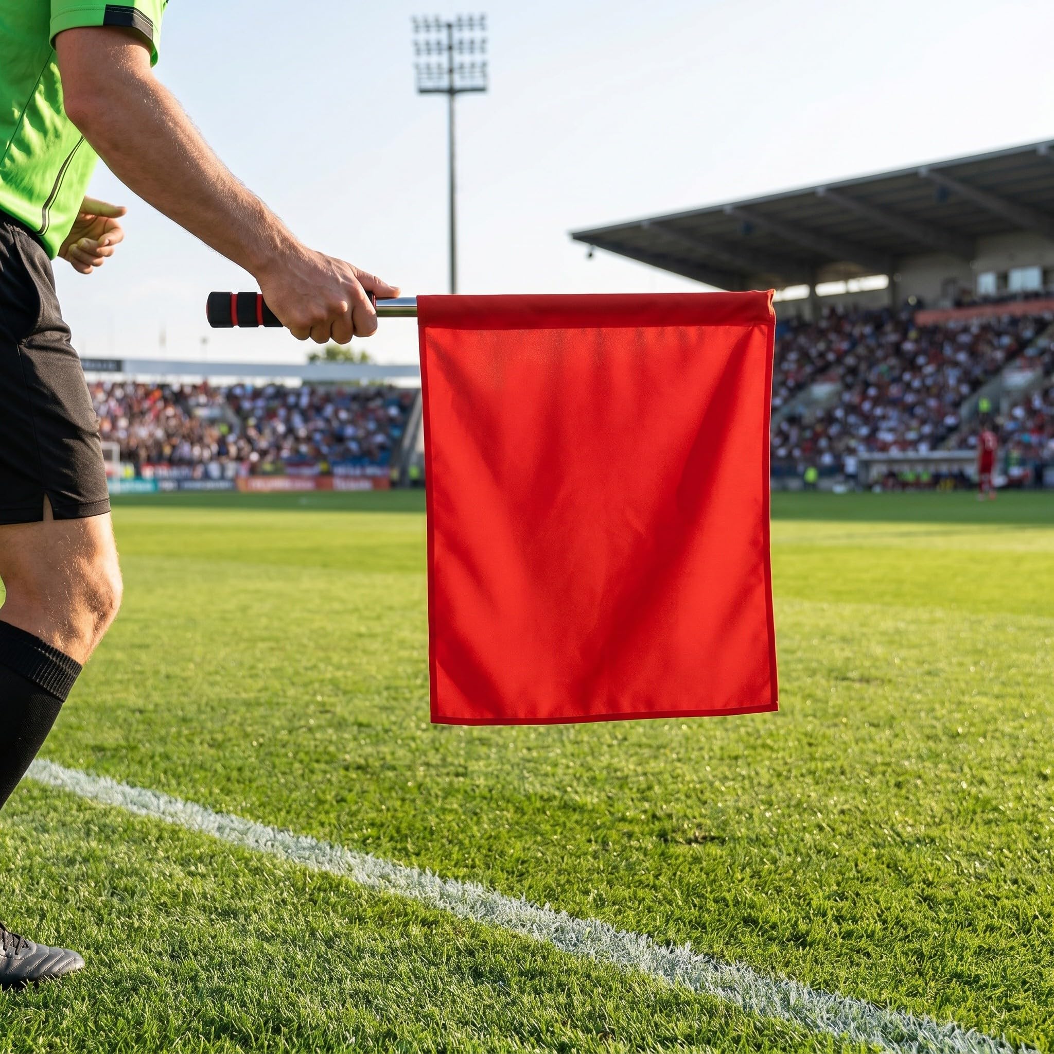 ibasenice 12 bandierine arbitrali - Kit di bandierine per giudici di di pallavolo per pattugliamento arbitrale e segnalazione a bordo campo - Accessori per campi sportivi per partite di calcio,