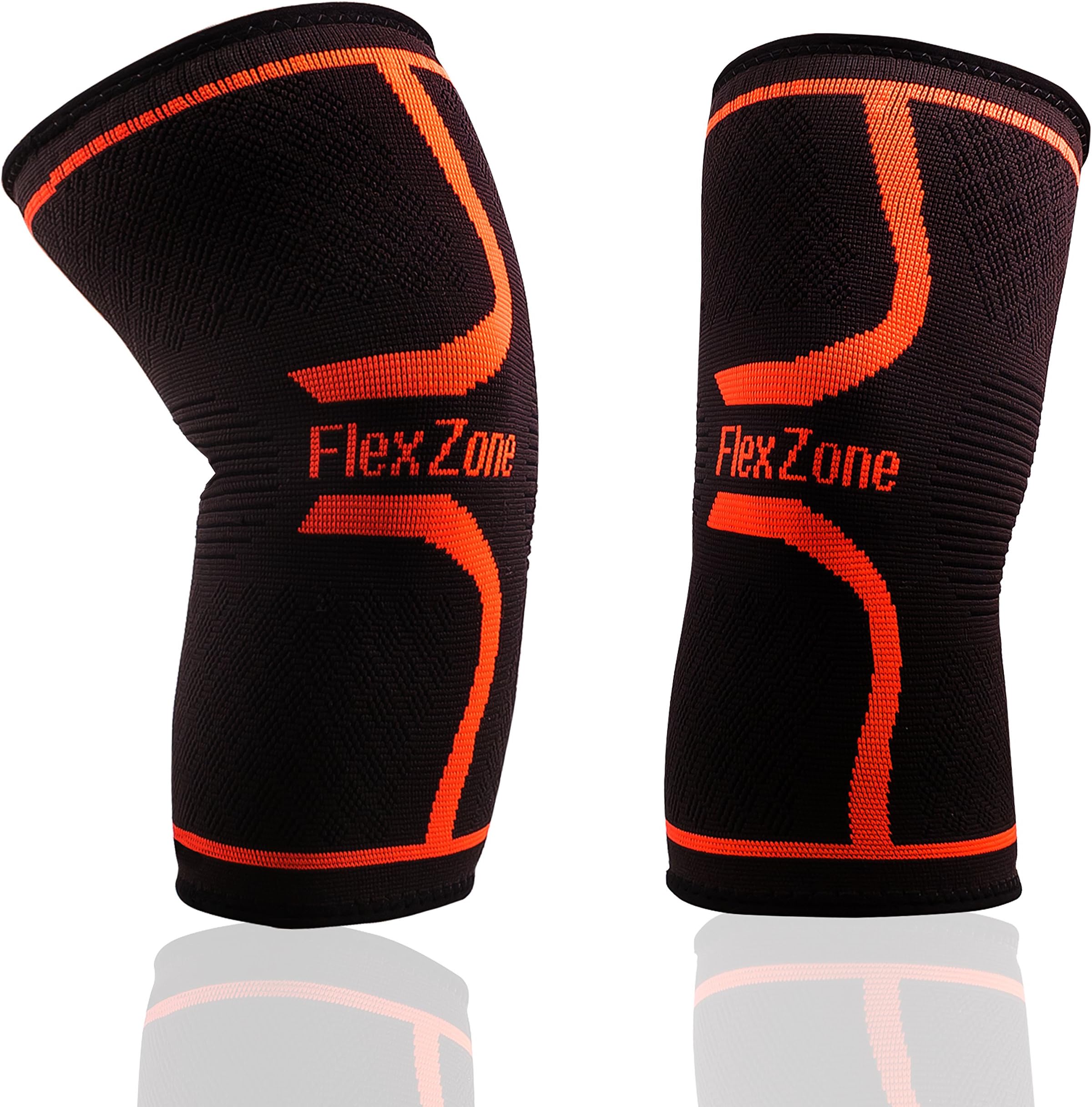 Knee Compression Sleeve By Flex Z Gear - Knee Support for Running, Jogging Knee Brace for Weightlifting