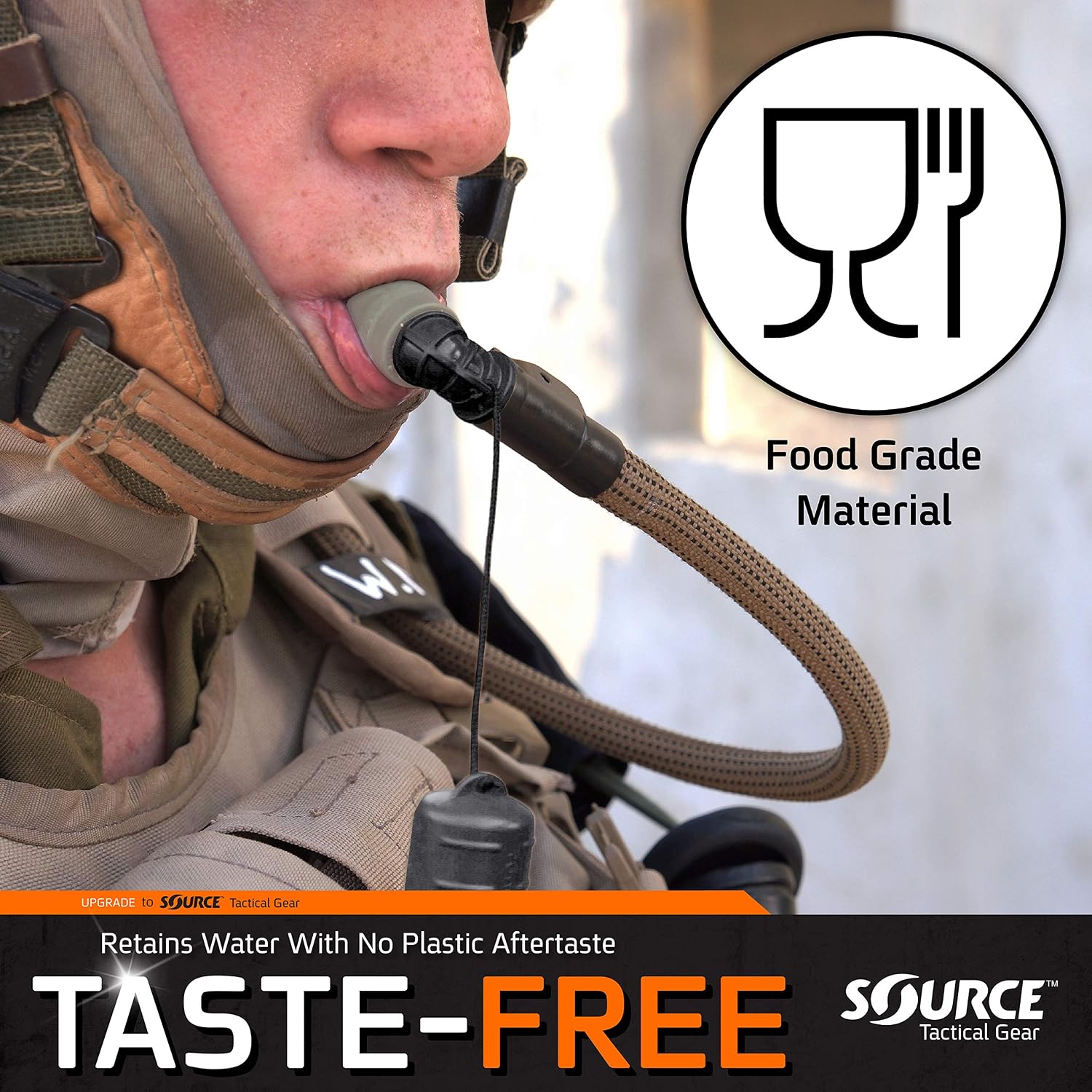 Source Tactical Exclusive Helix High-Flow Bite Valve with Minimal Bite Pressure (Black)