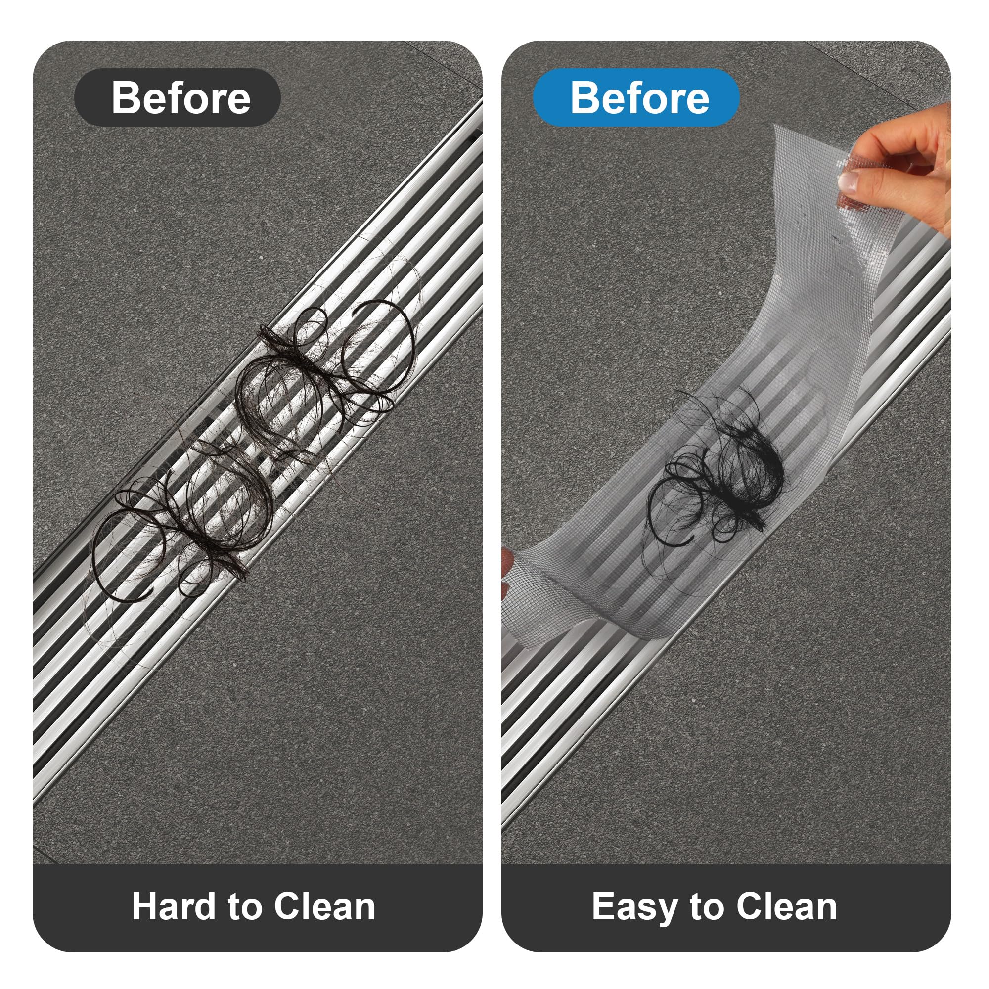 10cm x10m Raccogli Capelli Doccia, Adesivi a Rete, Retina per Scarico Doccia Capelli con Spatola di Plastica, Filtro Doccia Capelli, Filtro Capelli Doccia per Bagno Vasca Cucina Doccia