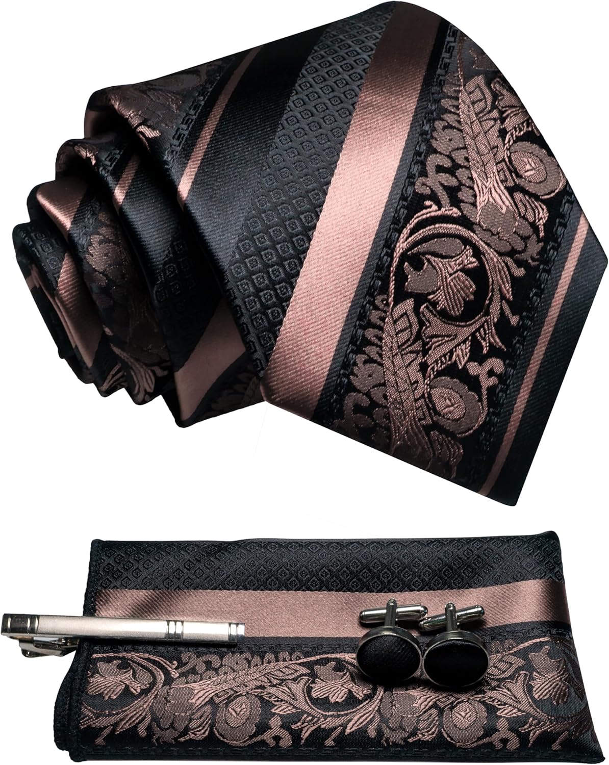 Amazon | [JEMYGINS] メンズ ネクタイ アクアブルー ストライプ ピン