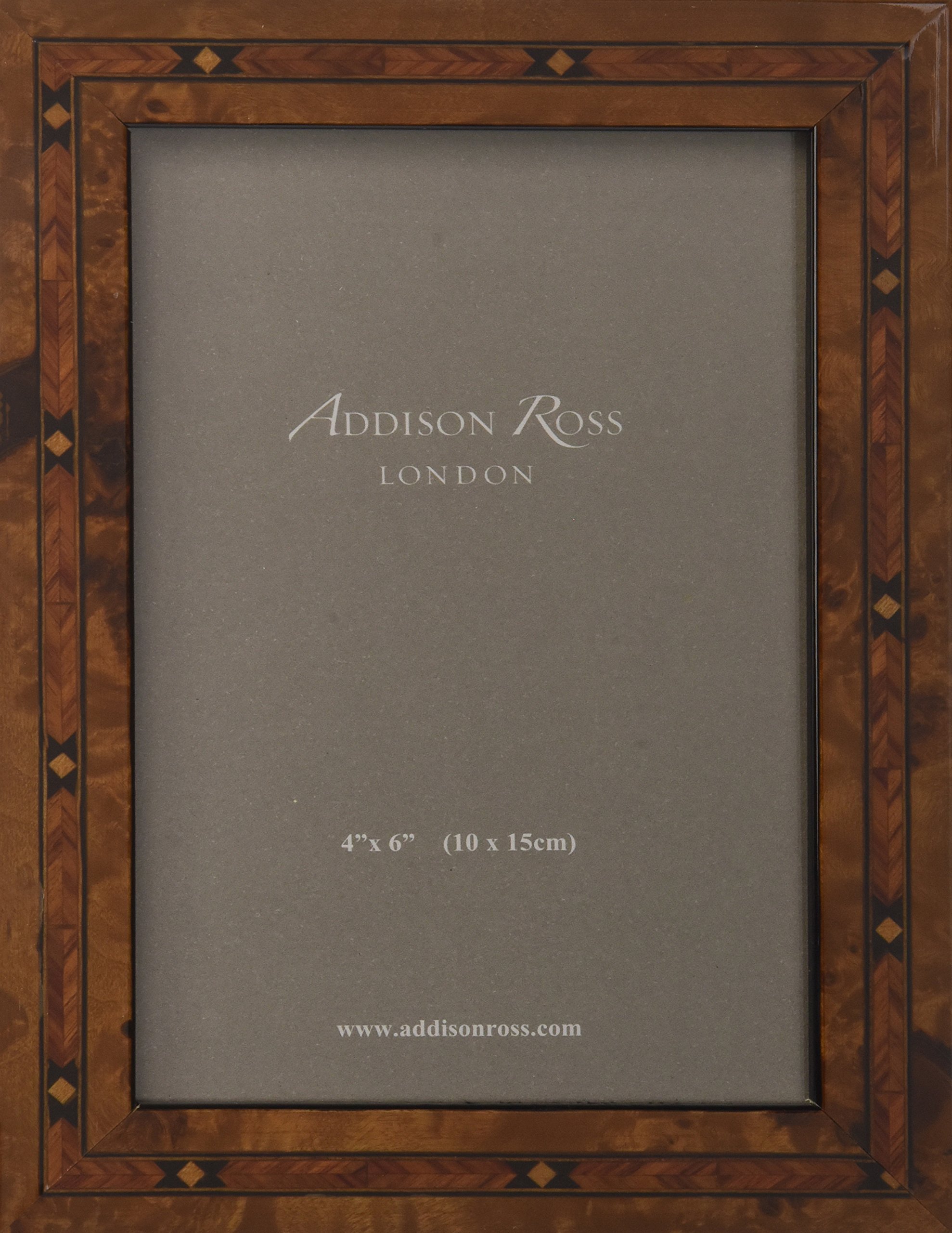 Addison Ross, Marquetry Photo Frame,4x6, Brown Star Fibre Back, 4 x 6 Inches