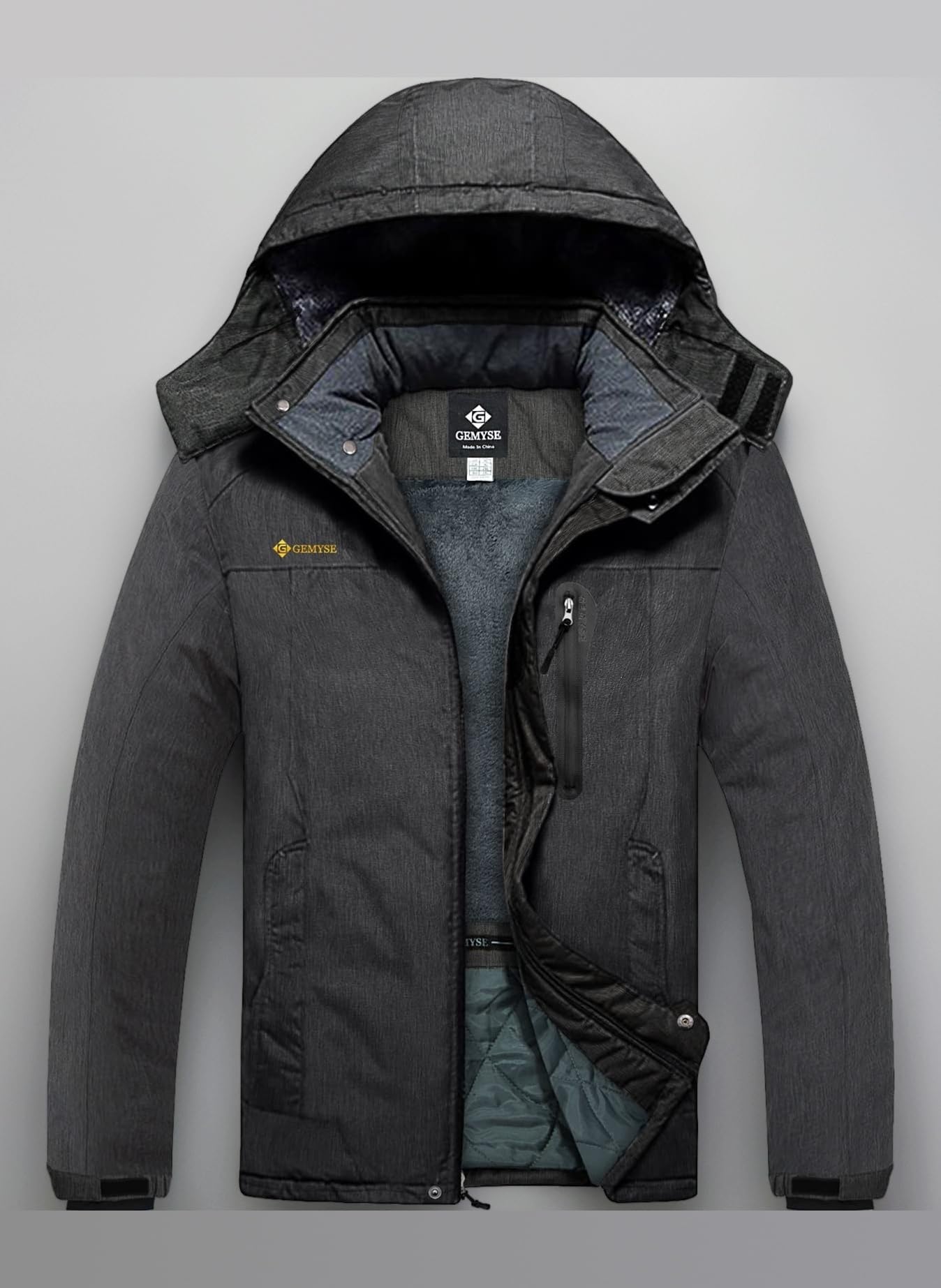 GEMYSE Herren Skijacke Winddichte Winterjacke mit Kapuze Snowboardjacke Wasserdicht Outdoorjacke Gefรผttert Funktionsjacke