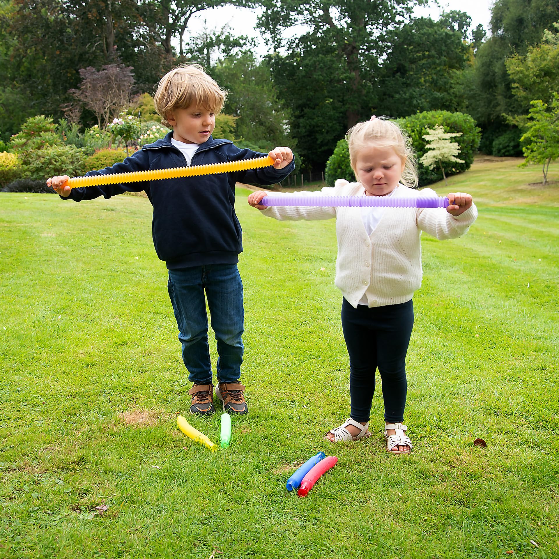 tickit Translucent Colour Expandable Tubes - Set of 6 Extendable Sensory Tubes for Water Play Motor Skills, Coordination & Creative Fun - Image 4